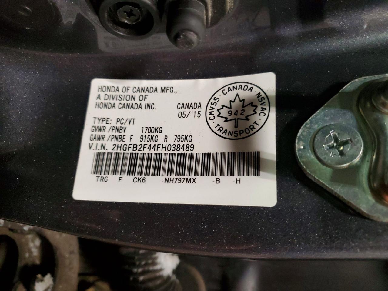 2015 HONDA CIVIC