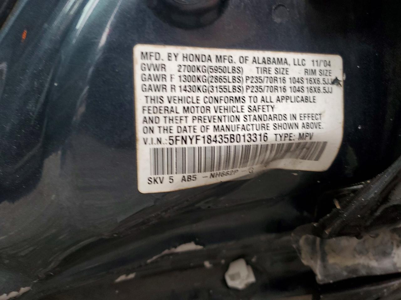 2005 HONDA PILOT