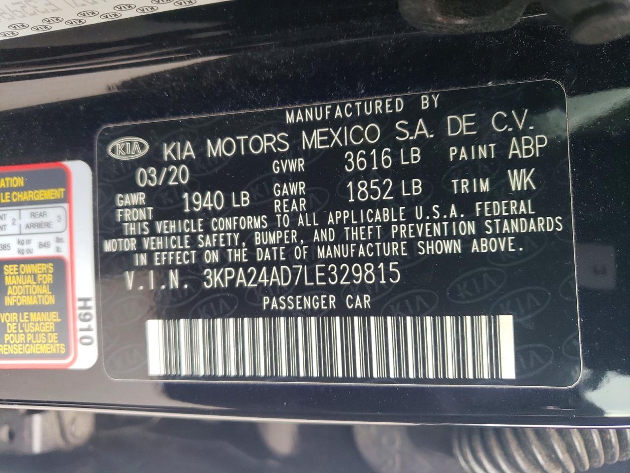 2020 KIA RIO