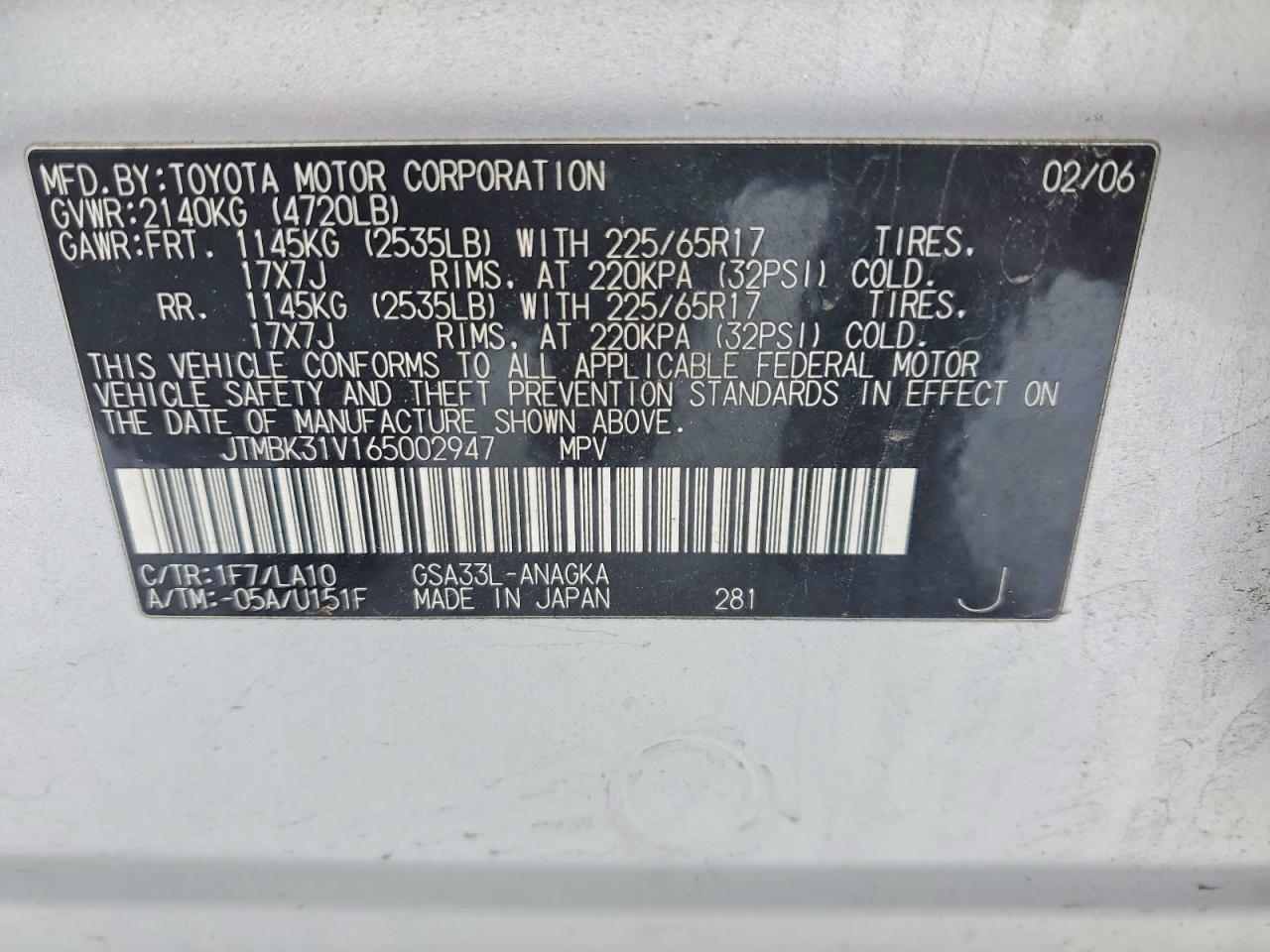 2006 TOYOTA RAV4