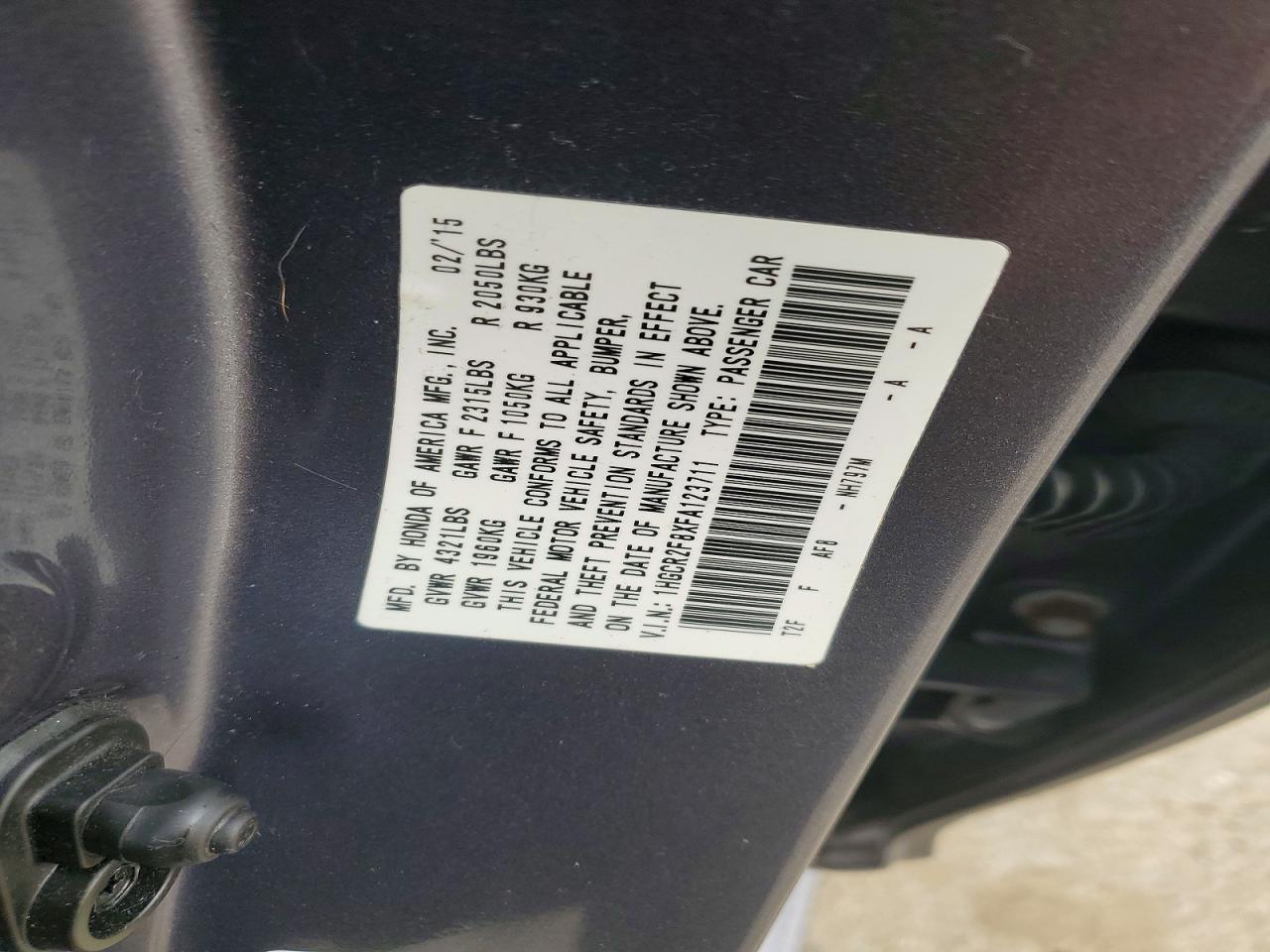 2015 HONDA ACCORD