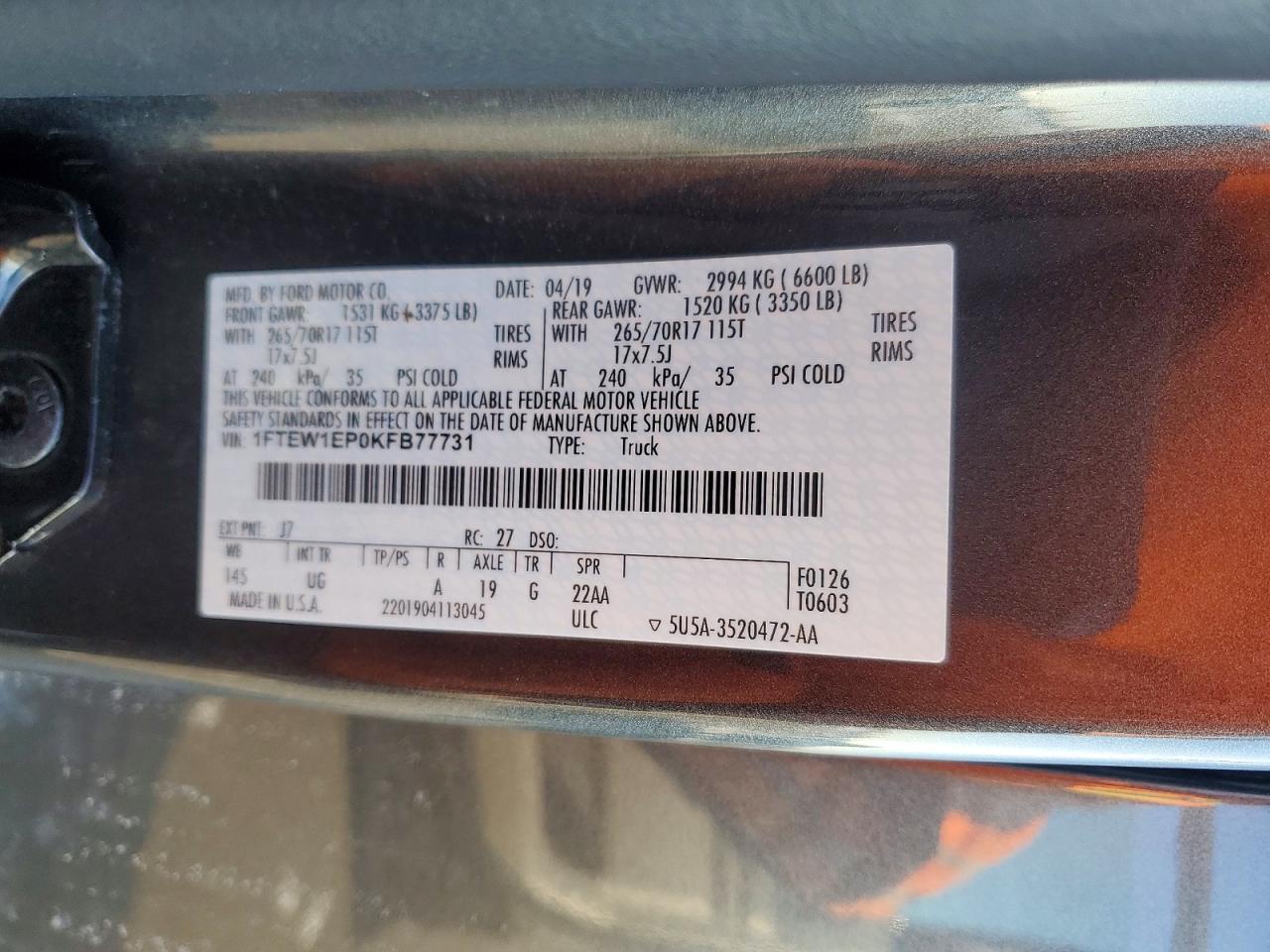 2019 FORD F-150