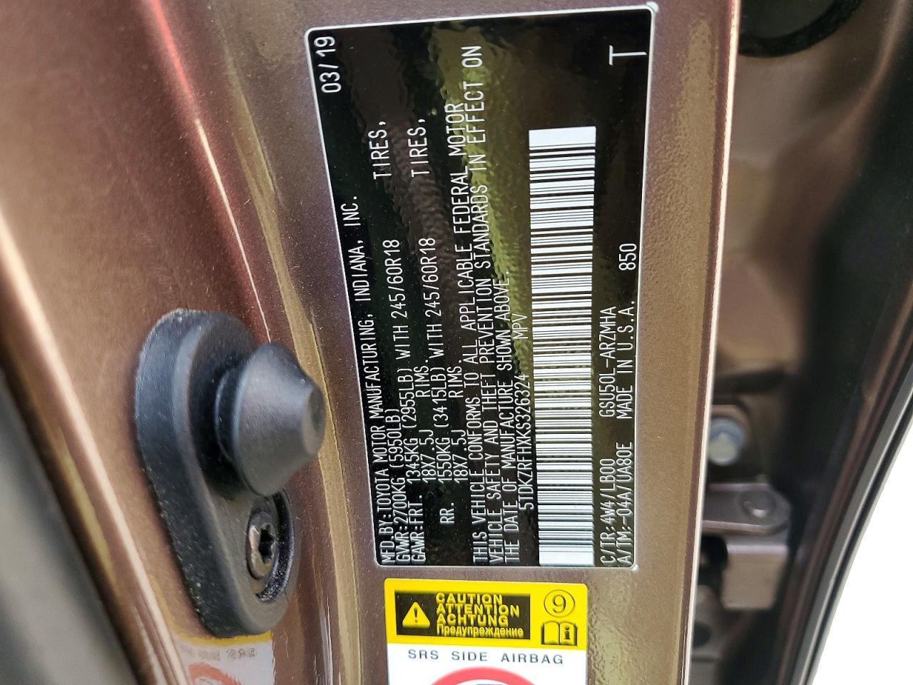 2019 TOYOTA HIGHLANDER