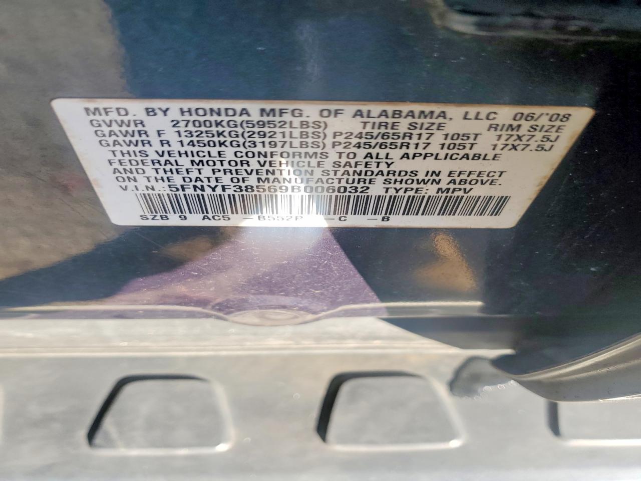 2009 HONDA PILOT