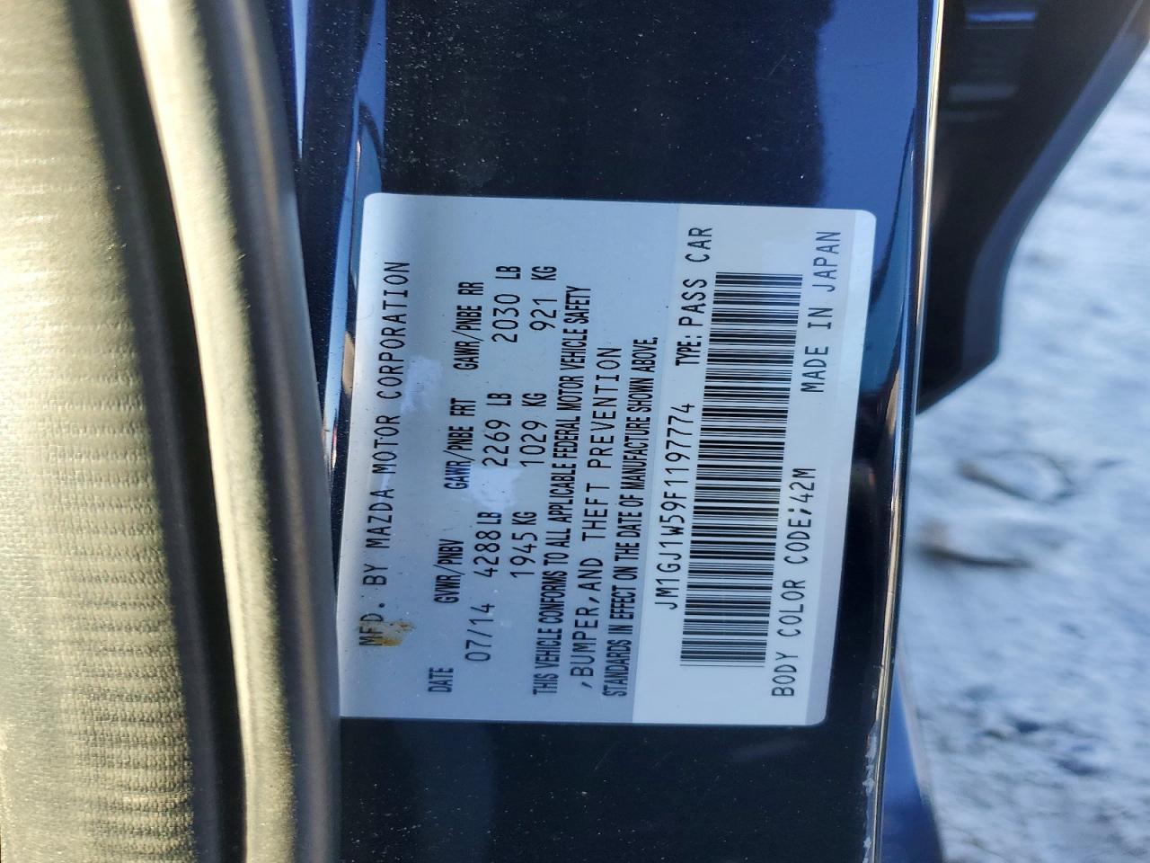 2015 MAZDA 6