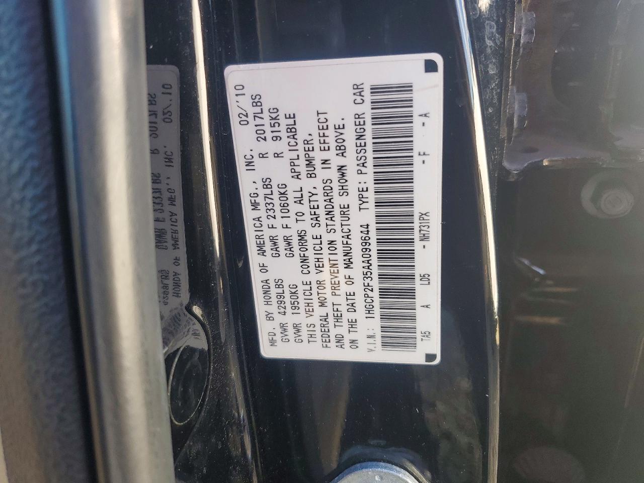 2010 HONDA ACCORD