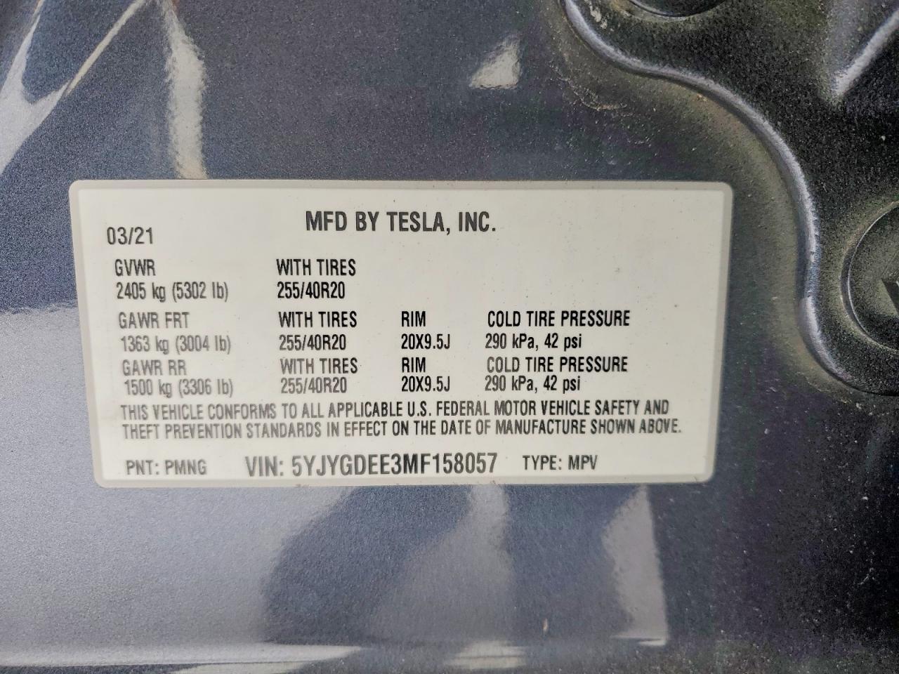 2021 TESLA MODEL Y