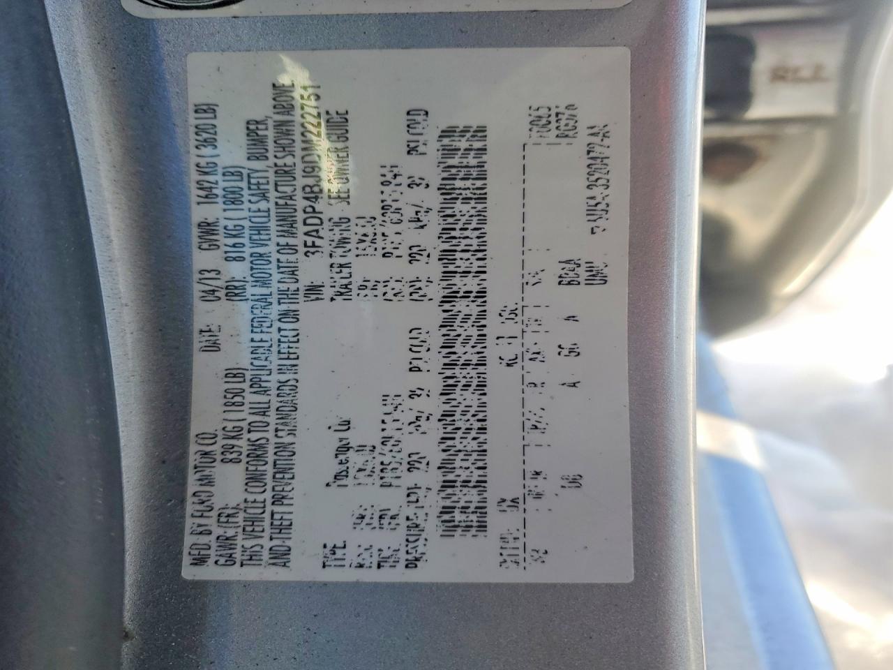2013 FORD Fiesta