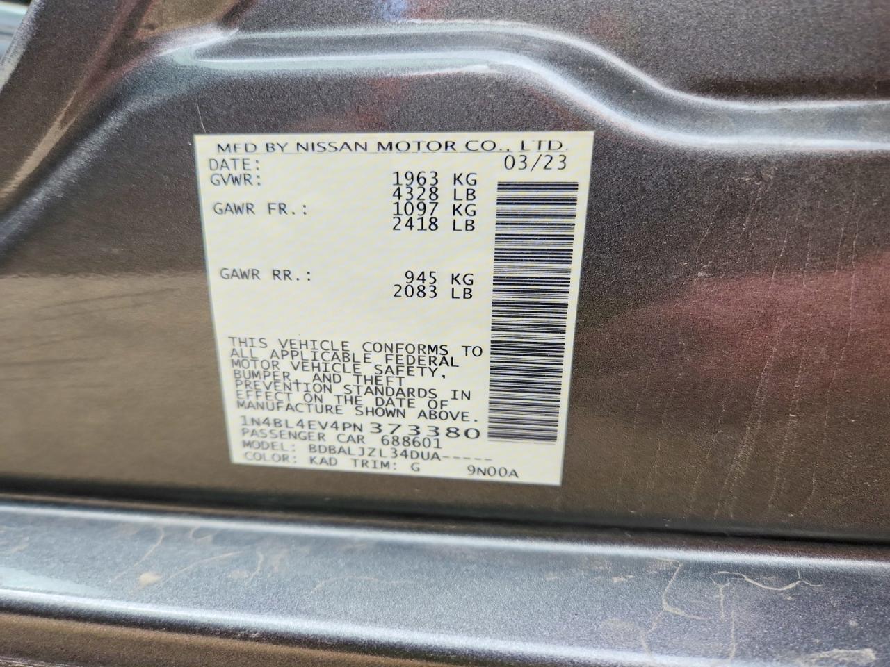 2023 NISSAN ALTIMA
