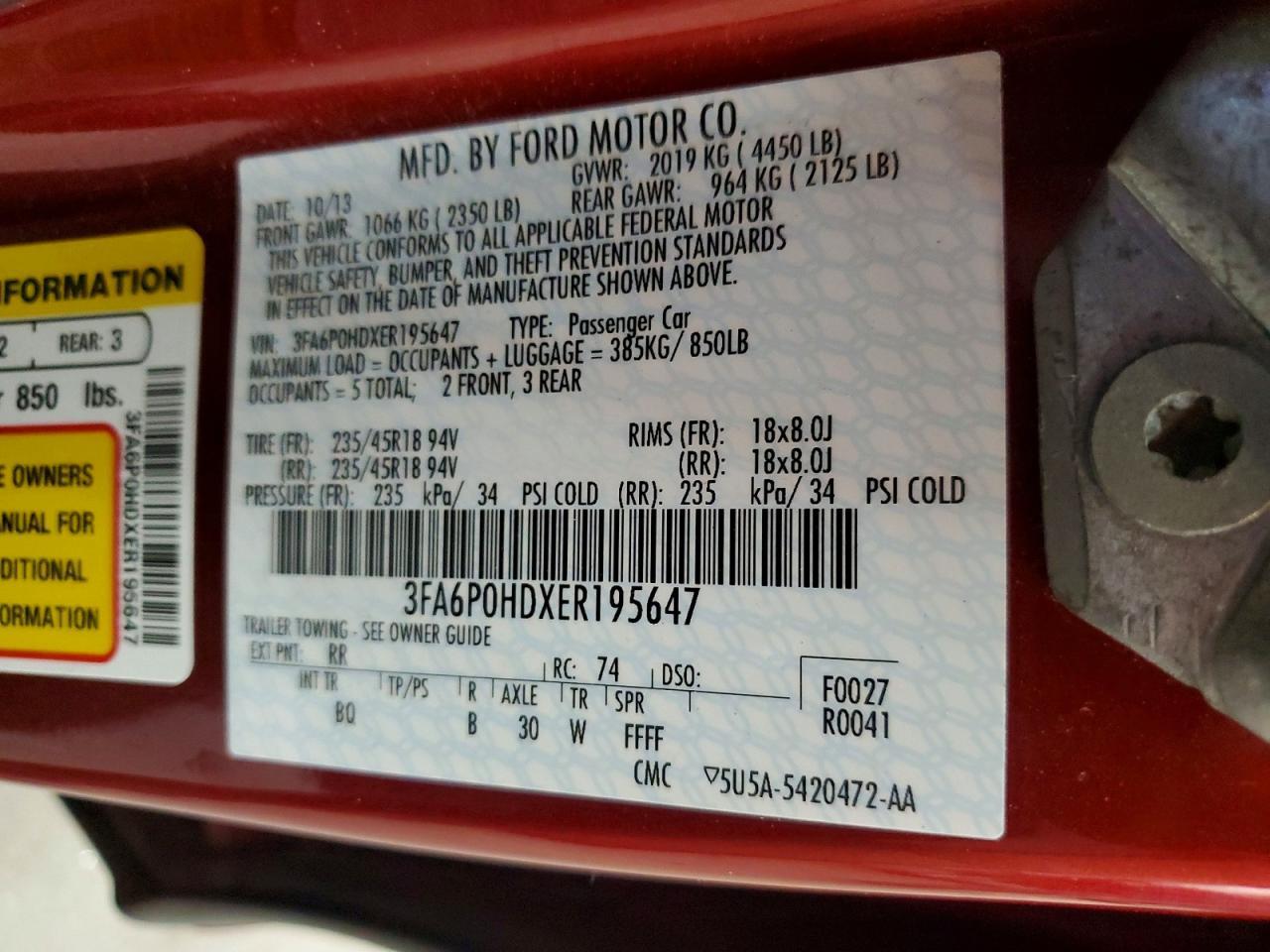 2014 FORD FUSION