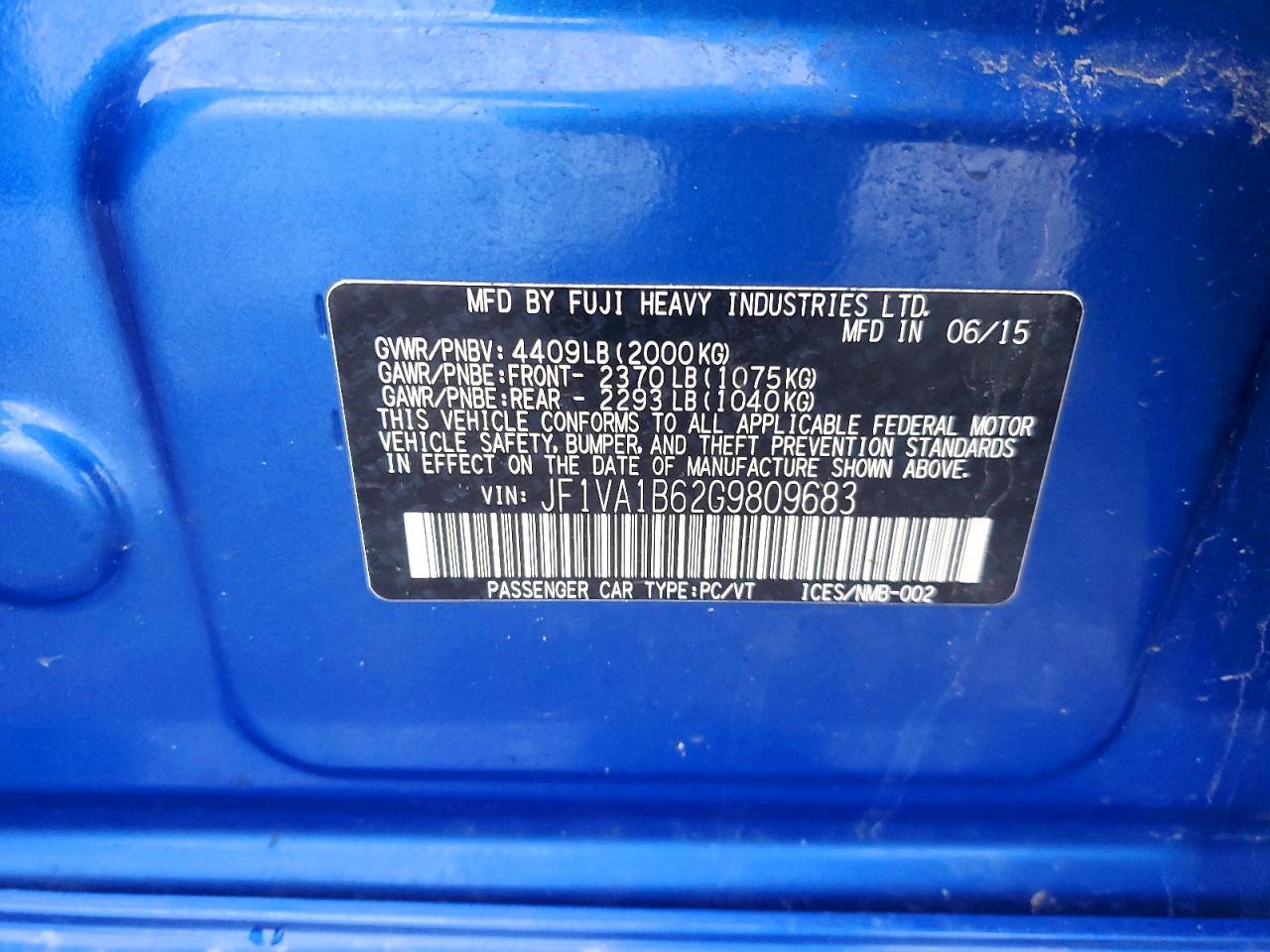 2016 SUBARU WRX