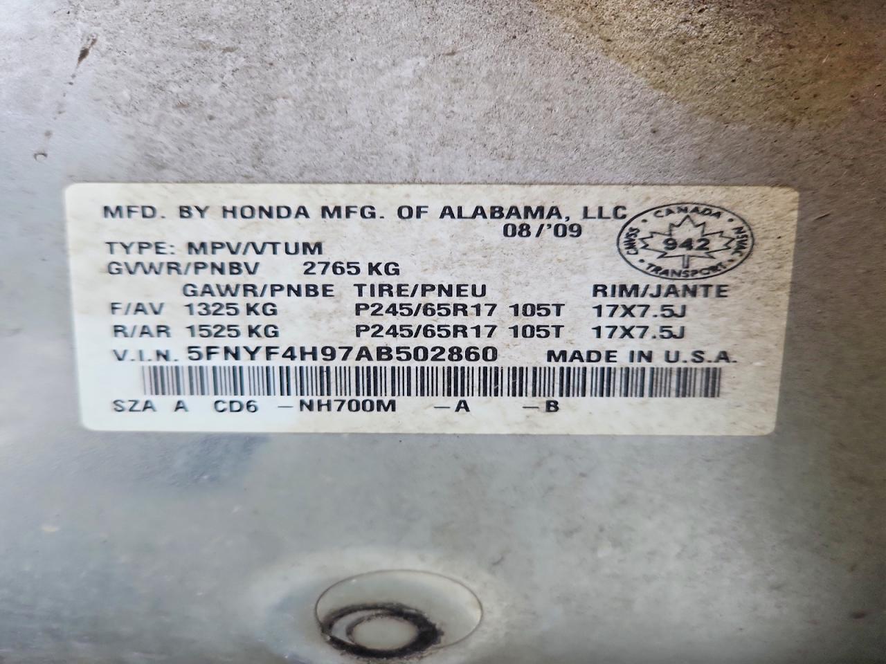 2010 HONDA PILOT