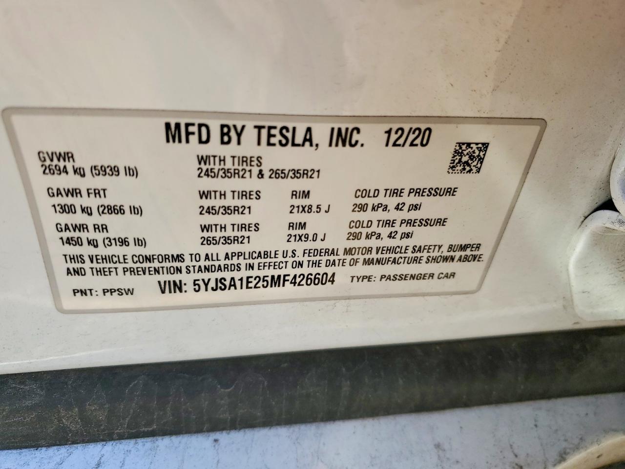 2021 TESLA MODEL S