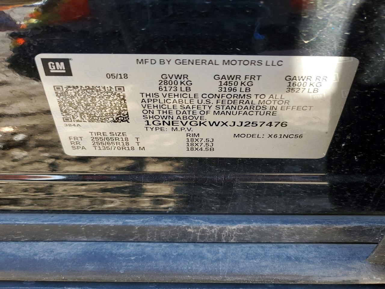 2018 CHEVROLET TRAVERSE