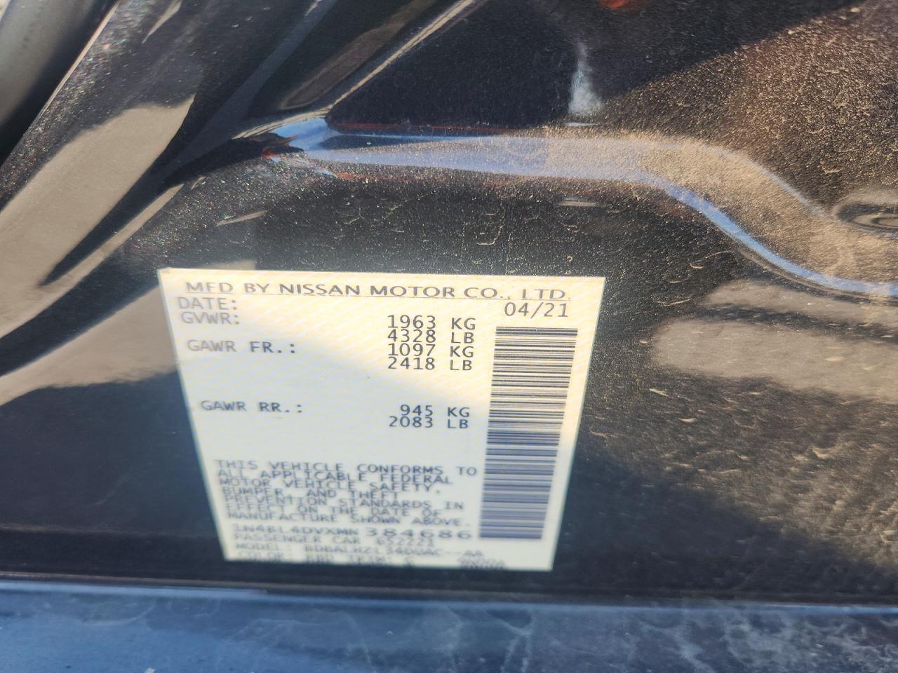 2021 NISSAN ALTIMA