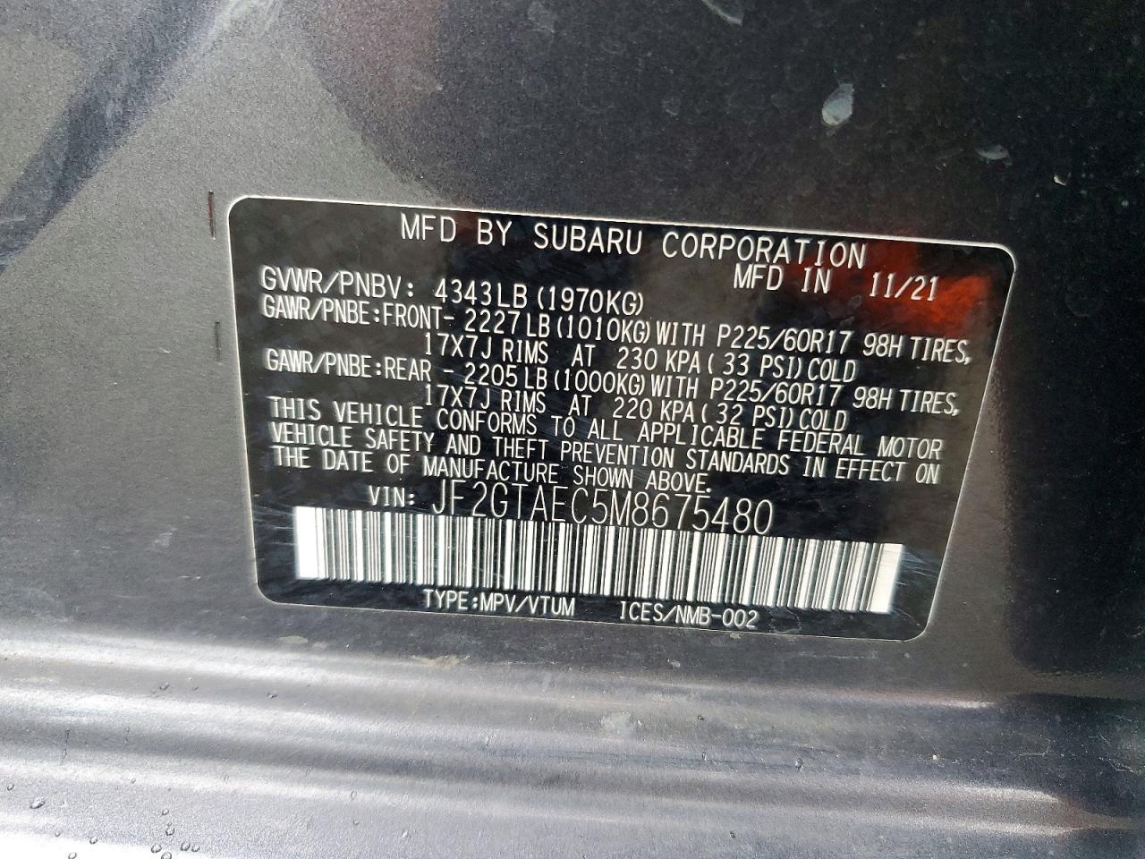 2021 SUBARU Crosstrek