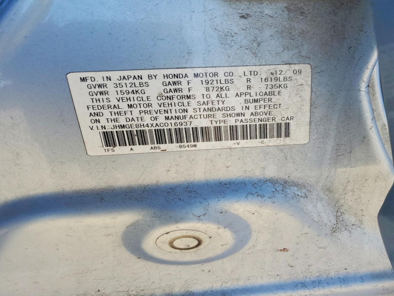 2010 HONDA FIT