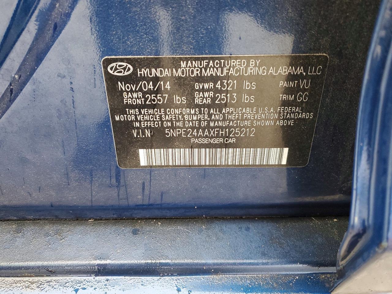 2015 HYUNDAI SONATA