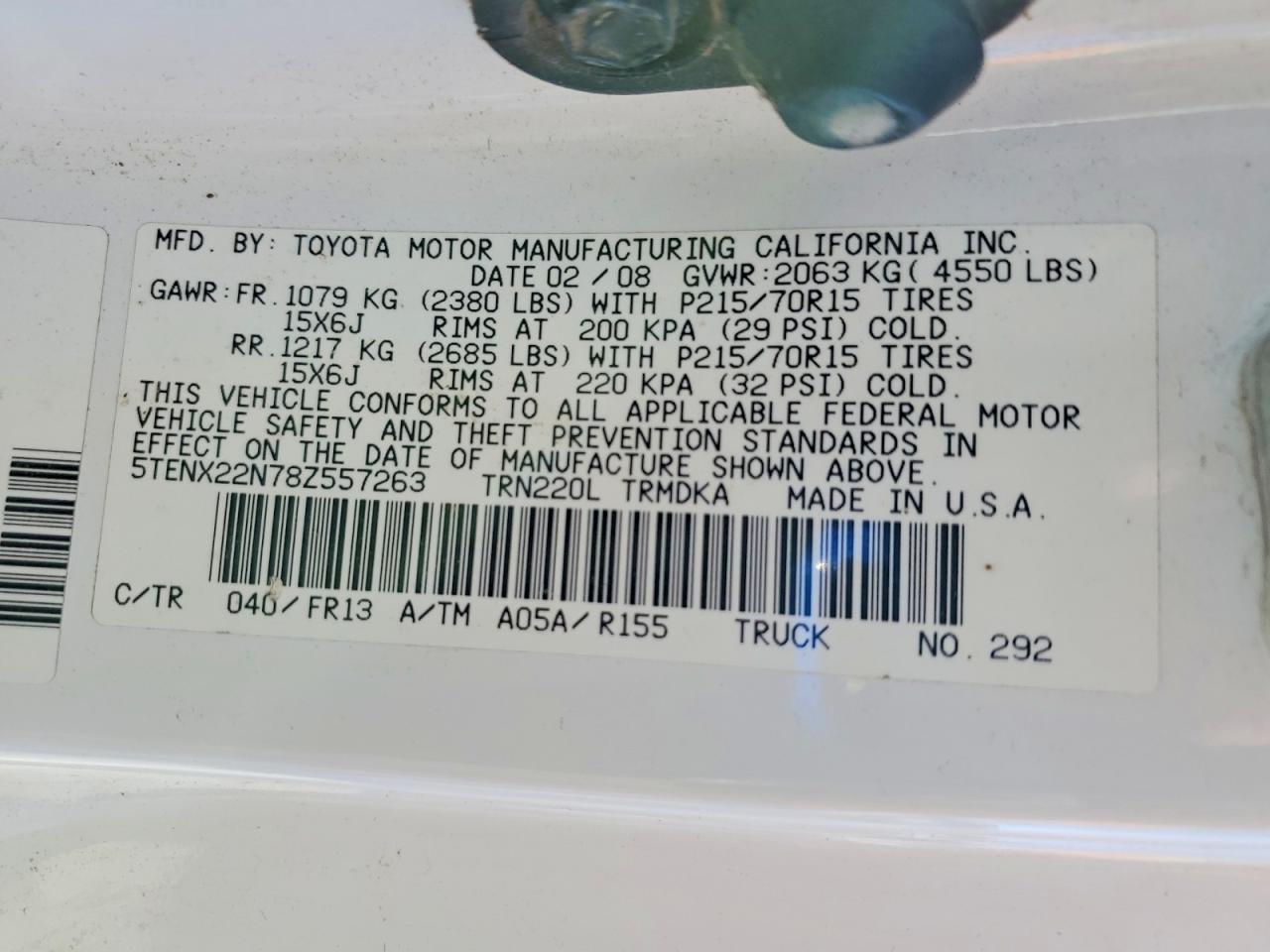 2008 TOYOTA TACOMA