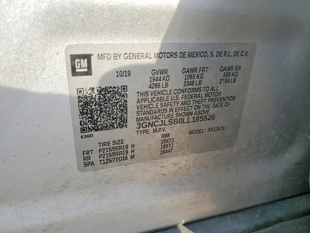 2020 CHEVROLET TRAX