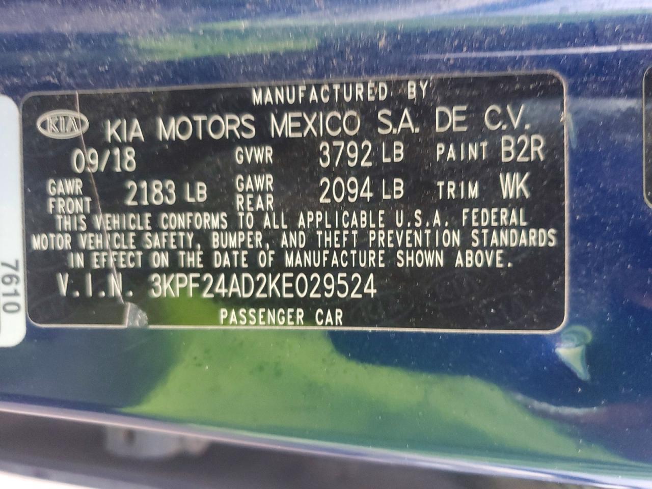 2019 KIA FORTE