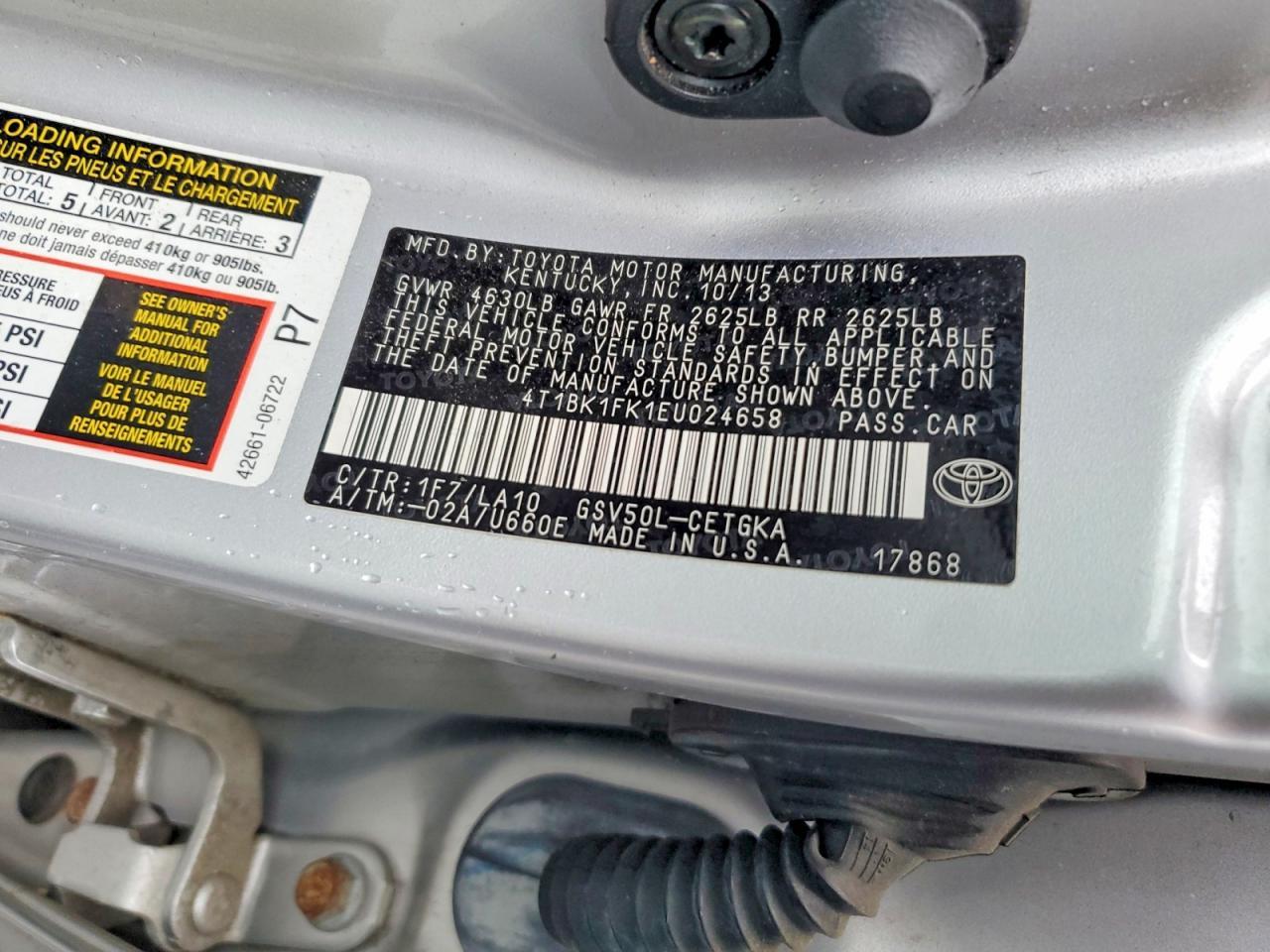 2014 TOYOTA CAMRY