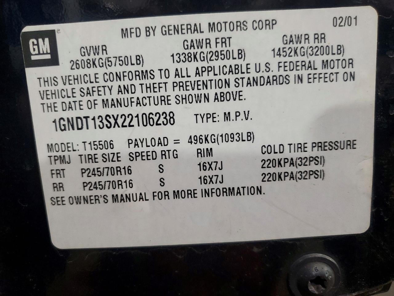 2002 CHEVROLET Trailblazer