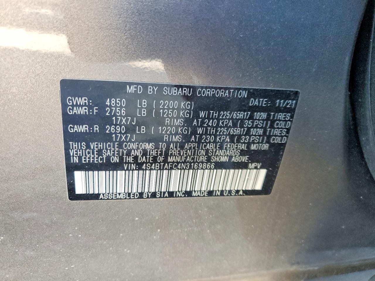 2022 SUBARU Outback
