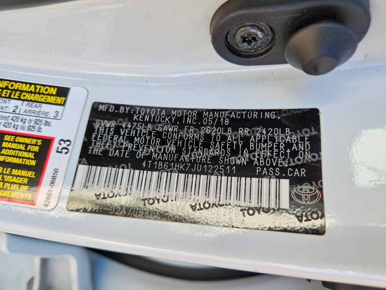 2018 TOYOTA CAMRY