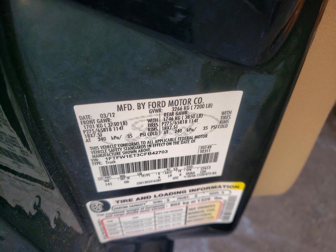 2012 FORD F-150