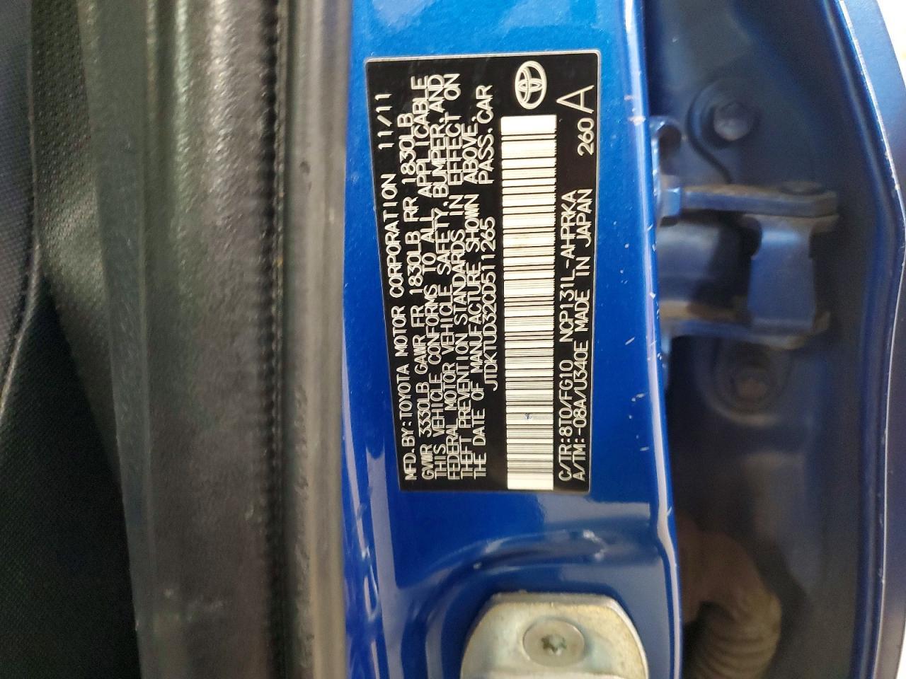 2012 TOYOTA YARIS