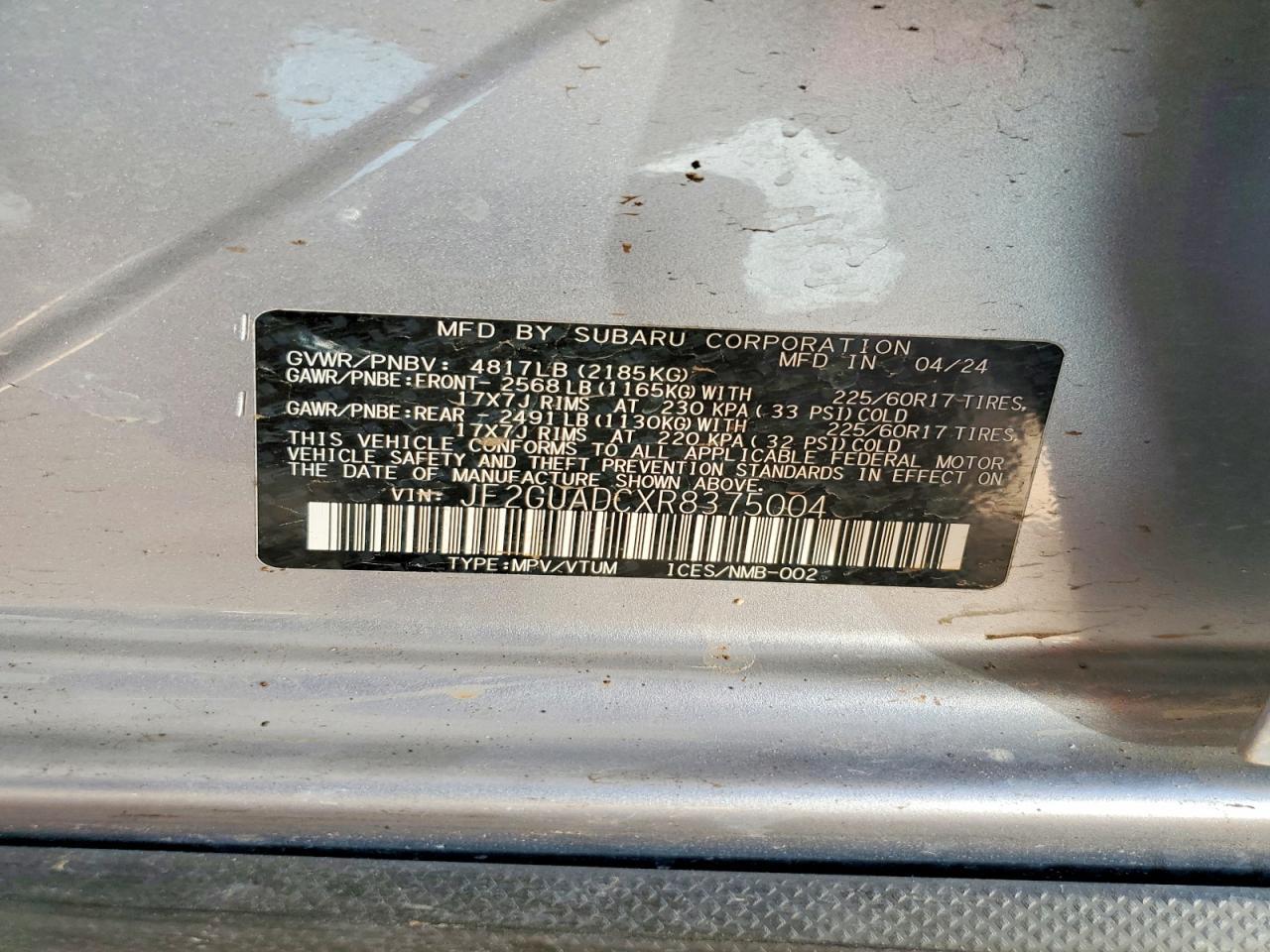 2024 SUBARU Crosstrek