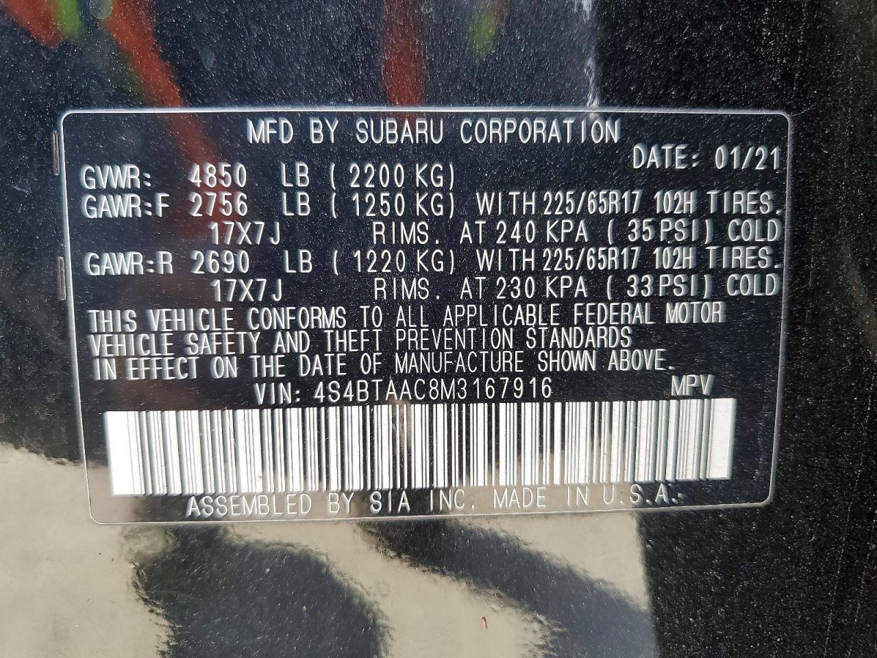 2021 SUBARU Outback