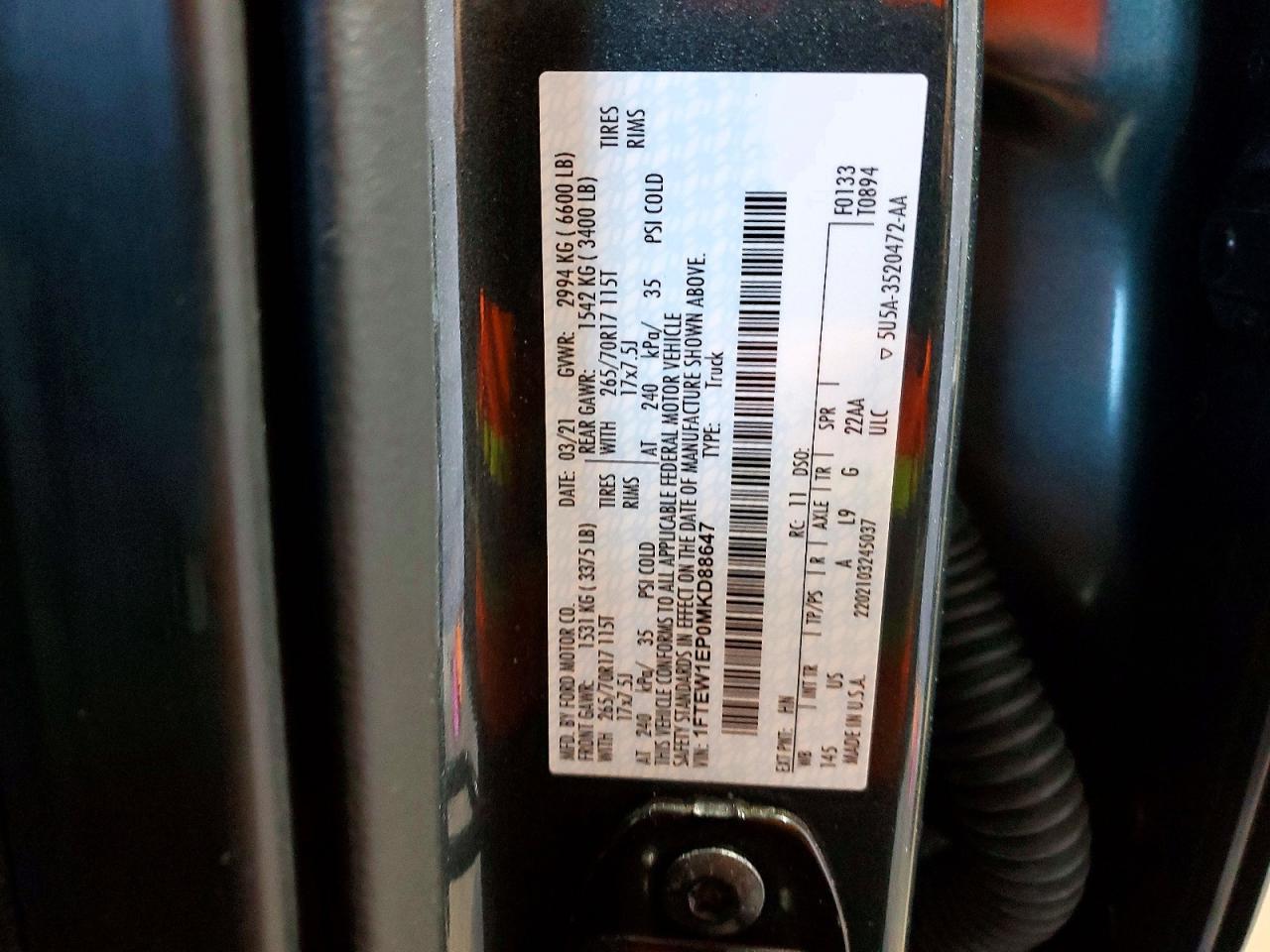 2021 FORD F-150 Lightning
