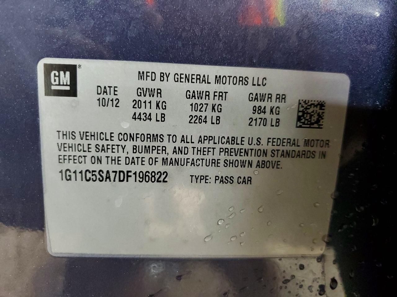 2013 CHEVROLET MALIBU