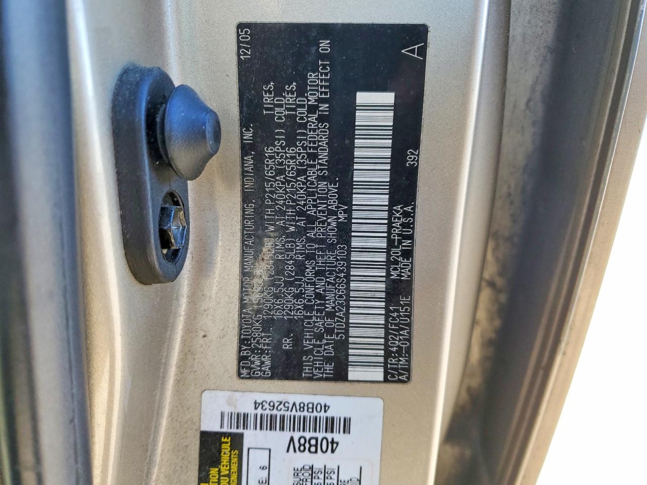 2006 TOYOTA SIENNA