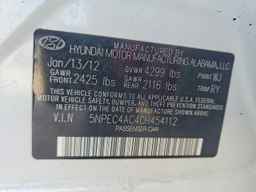 2012 HYUNDAI SONATA