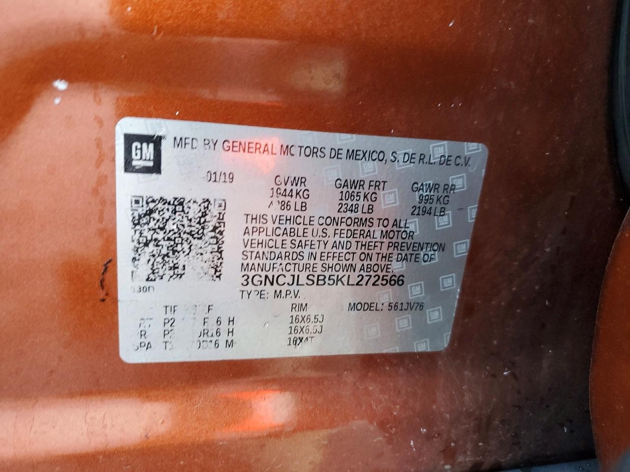 2019 CHEVROLET TRAX
