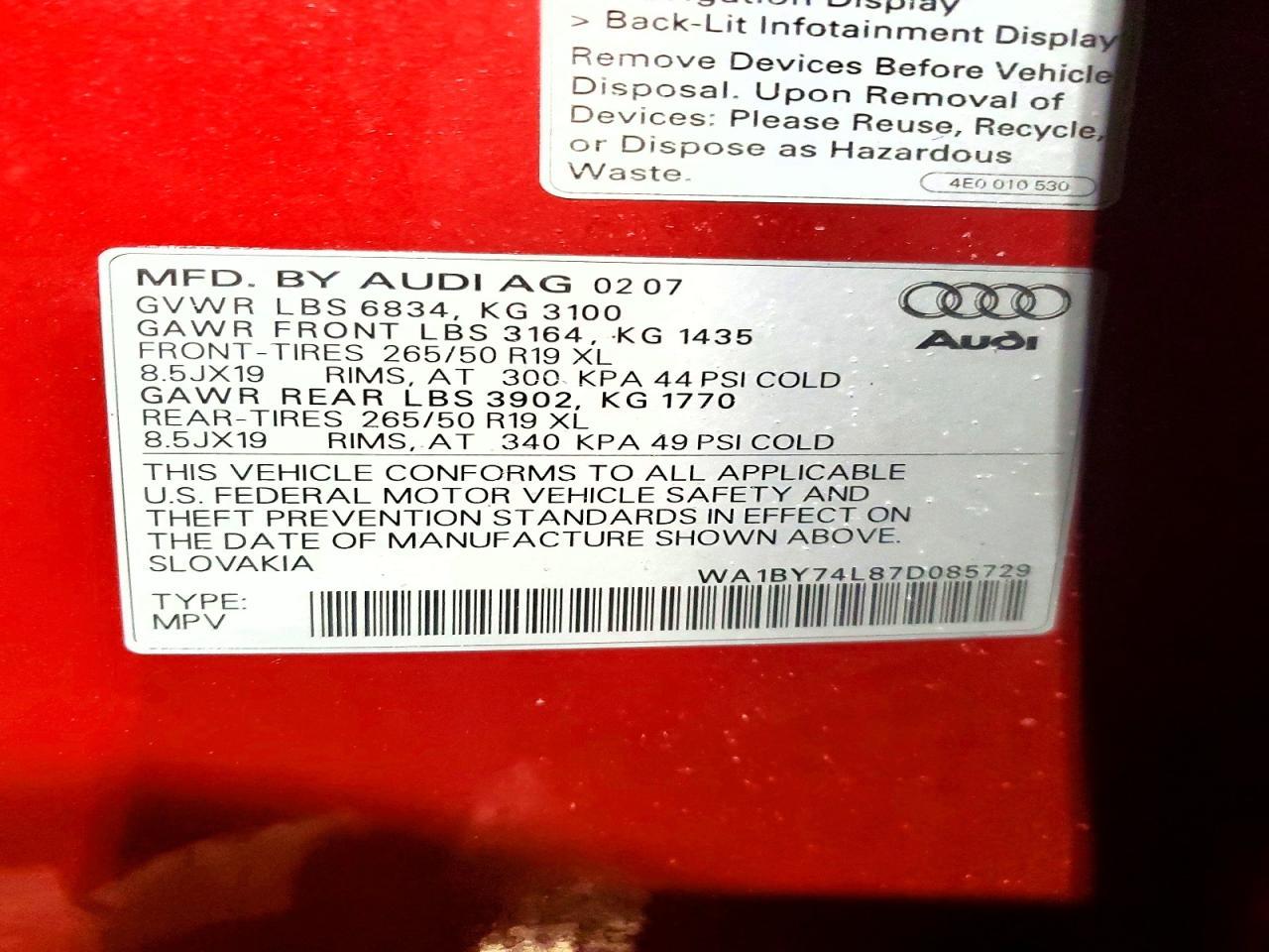 2007 AUDI Q7