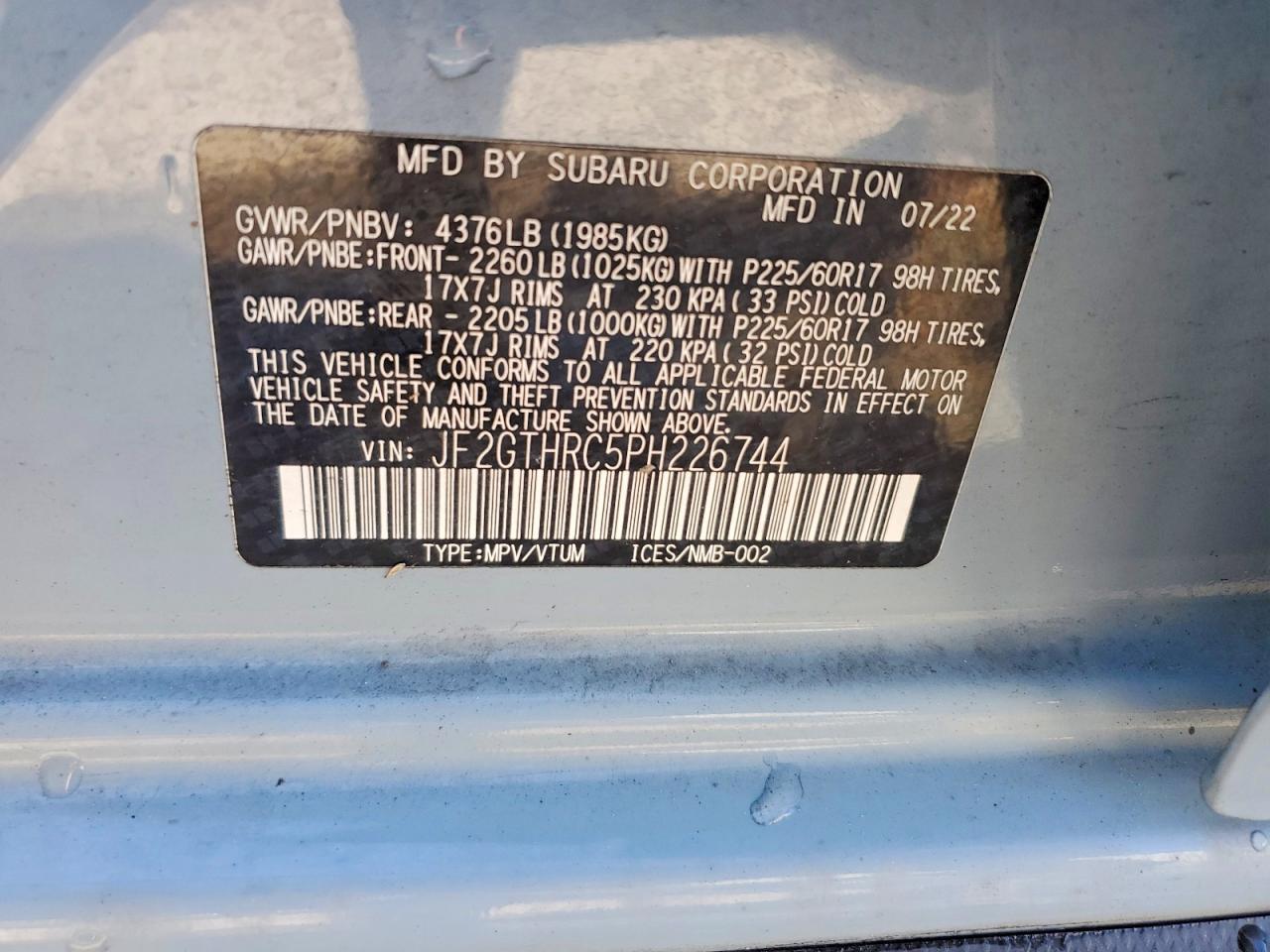 2023 SUBARU Crosstrek