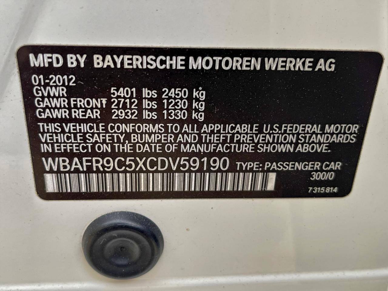 2012 BMW 5 series