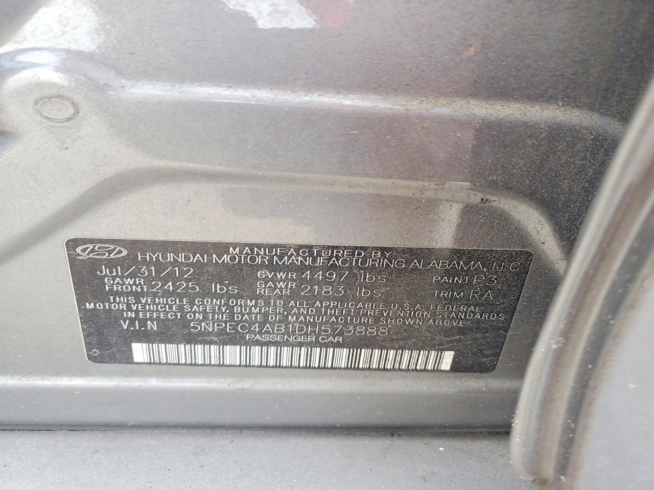 2013 HYUNDAI SONATA