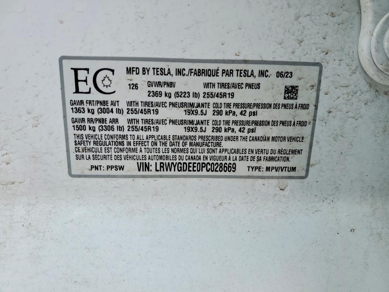 2023 TESLA MODEL Y