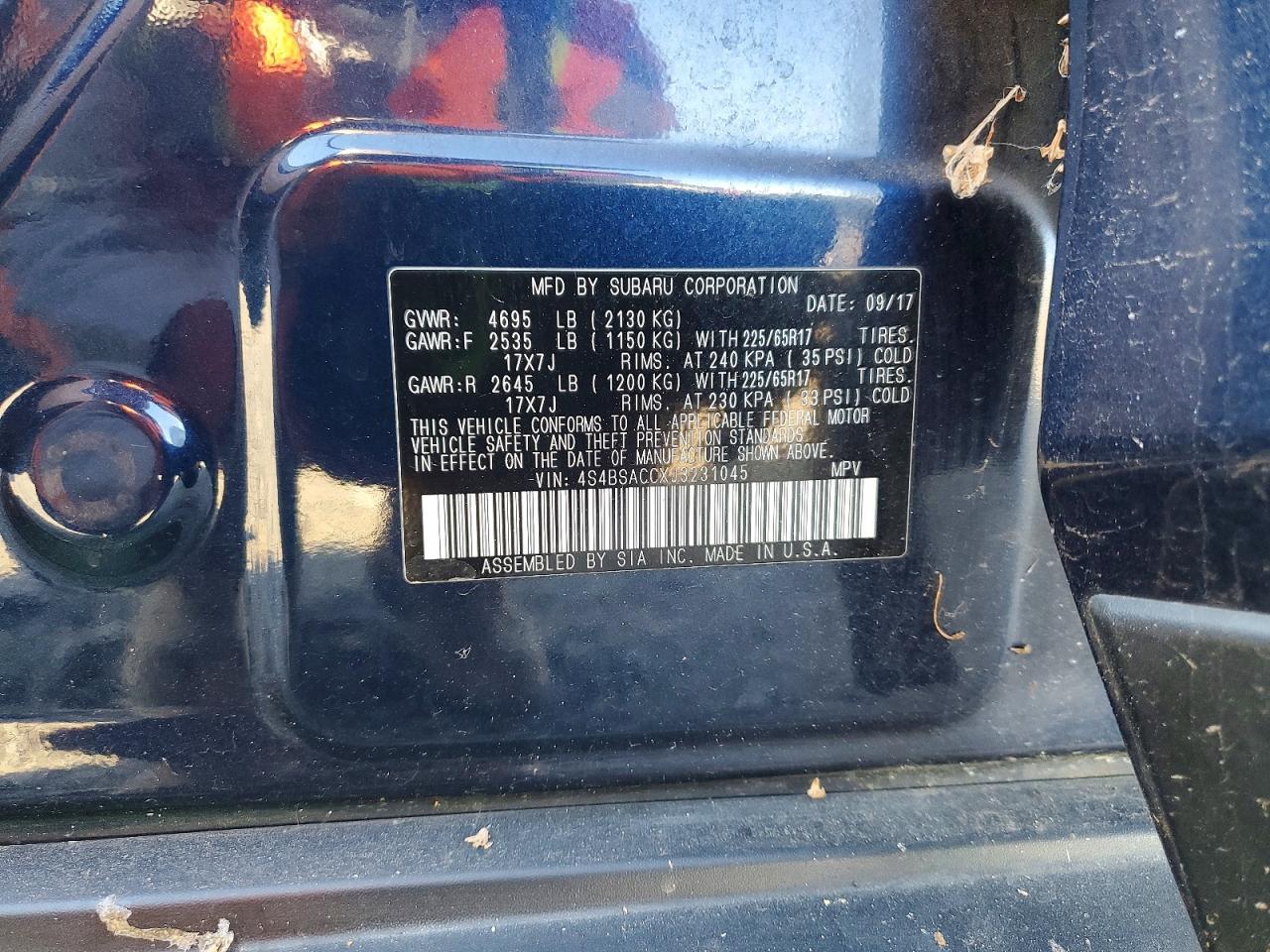 2018 SUBARU Outback