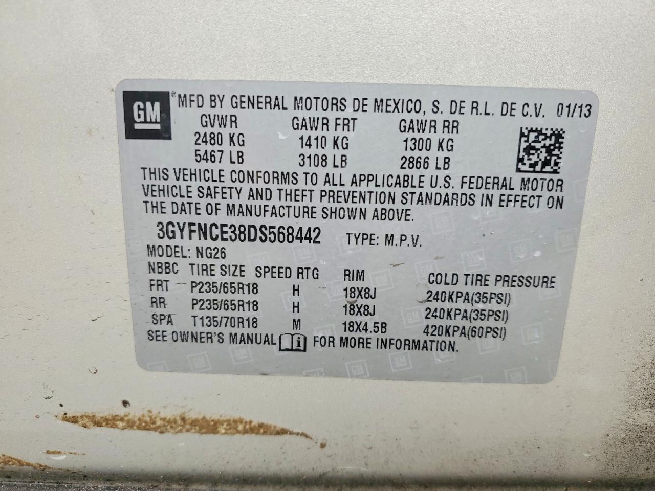 2013 CADILLAC SRX