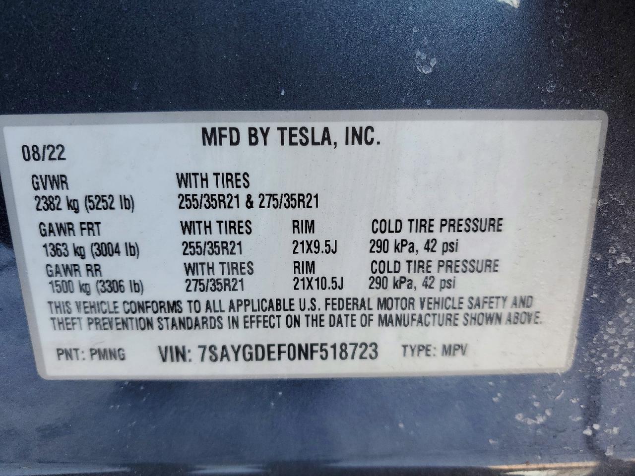 2022 TESLA MODEL Y