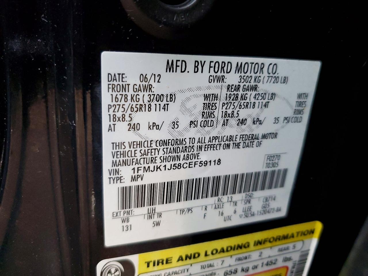 2012 FORD Expedition
