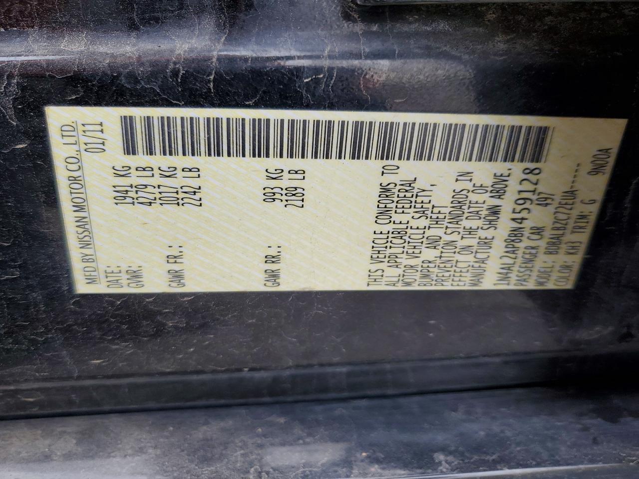 2011 NISSAN ALTIMA