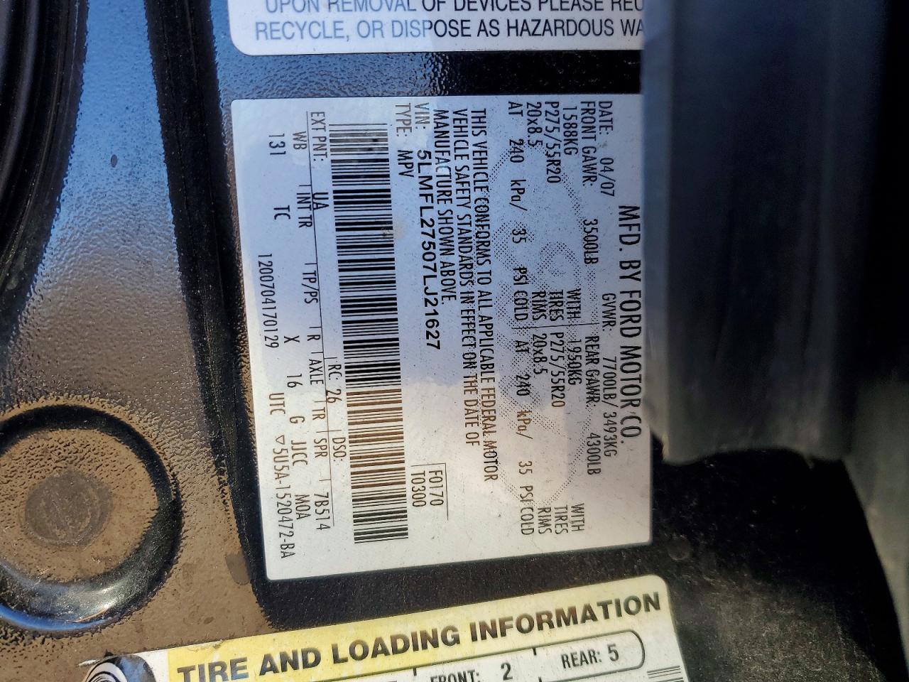 2007 LINCOLN Navigator