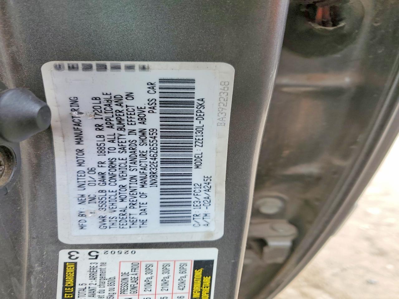 2006 TOYOTA COROLLA